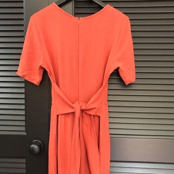 Ces Femme 100% Cotton Cropped Textured Jumpsuit with Front or Back Tie, Size Sm - Picture 8 of 14